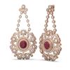 Image 2 : 27.78 ctw Ruby & Diamond Earrings 18K Rose Gold