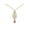 Image 1 : 7.24 ctw Ruby & Diamond Necklace 18K Yellow Gold