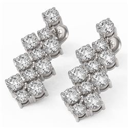 4.74 ctw Diamond Designer Earrings 18K White Gold