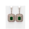 Image 1 : 16.73 ctw Emerald & Diamond Earrings 18K Rose Gold