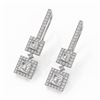 Image 1 : 2.5 ctw Princess Cut Diamond Designer Earrings 18K White Gold