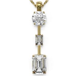 2.5 ctw Emerald Cut Diamond Designer Necklace 18K Yellow Gold