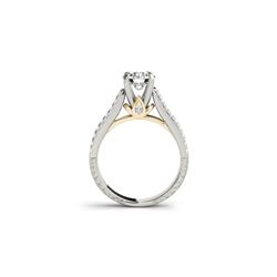 1.70 ctw Certified VS/SI Diamond Pave 2pc Wedding Set 14K White & Yellow Gold