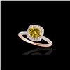 Image 1 : 1.25 ctw Certified SI/I Fancy Intense Yellow Diamond Ring 10K Rose Gold