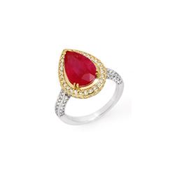 6.25 ctw Ruby & Diamond Ring 14K 2-Tone Gold