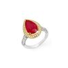 Image 1 : 6.25 ctw Ruby & Diamond Ring 14K 2-Tone Gold