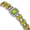 Image 2 : 25.81 ctw Peridot & Diamond Bracelet 14K Rose Gold