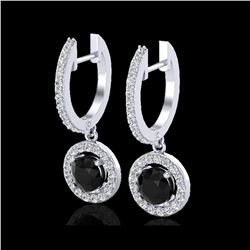 1.75 ctw Micro Pave VS/SI Diamond Certified Earrings 18K White Gold