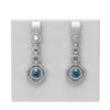Image 1 : 3.55 ctw Intense Blue Diamond Earrings 18K White Gold