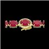 Image 1 : 23.25 ctw Ruby & VS/SI Diamond Eternity Micro Bracelet 14K Yellow Gold