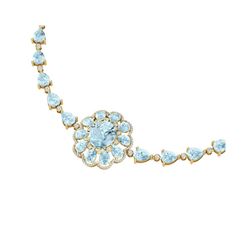 75.99 ctw Sky Topaz & VS Diamond Necklace 18K Yellow Gold
