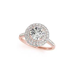 1.5 ctw Certified VS/SI Diamond Halo Ring 18K Rose Gold