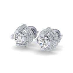 2.75 ctw VS/SI Diamond Micro Pave Stud Earrings 18K White Gold