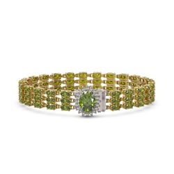 26.4 ctw Tourmaline & Diamond Bracelet 14K Yellow Gold