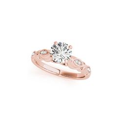 0.6 ctw Certified VS/SI Diamond Antique Ring 18K Rose Gold