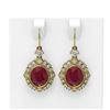 Image 1 : 9.52 ctw Ruby & Diamond Earrings 18K Yellow Gold