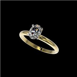 1 ctw Certified VS/SI Quality Oval Diamond Solitaire Ring 10K Yellow Gold