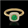 Image 1 : 1.16 ctw Emerald & Micro VS/SI Diamond Ring Halo 18K Yellow Gold