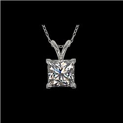 1.25 ctw Certified VS/SI Quality Princess Diamond Necklace 10K White Gold