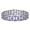 Image 1 : 14.8 ctw Tanzanite & Diamond Row Bracelet 10K White Gold