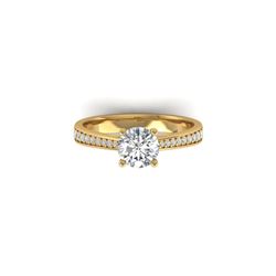 1.26 ctw Certified VS/SI Diamond Art Deco Ring 18K Yellow Gold