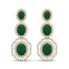 Image 1 : 17.01 ctw Emerald & VS Diamond Earrings 18K Yellow Gold