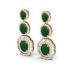 Image 2 : 17.01 ctw Emerald & VS Diamond Earrings 18K Yellow Gold