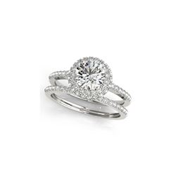 2.41 ctw Certified VS/SI Diamond 2pc Wedding Set Halo 14K White Gold