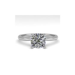 1.01 ctw Cushion VS/SI Diamond Engagement Designer Ring 18K White Gold