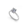 Image 2 : 1.01 ctw Cushion VS/SI Diamond Engagement Designer Ring 18K White Gold