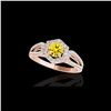 Image 1 : 1.43 ctw Certified SI/I Fancy Intense Yellow Diamond Ring 10K Rose Gold