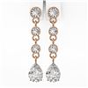 Image 2 : 3 ctw Pear Cut Diamond Designer Earrings 18K Rose Gold