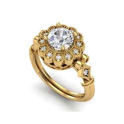 1.2 ctw VS/SI Diamond Solitaire Art Deco Ring 18K Yellow Gold