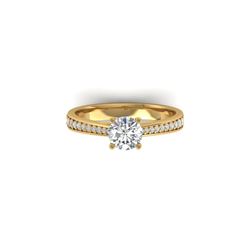1.01 ctw Certified VS/SI Diamond Art Deco Ring 14K Yellow Gold