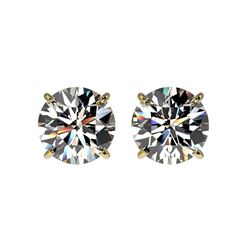 2.07 ctw Certified Quality Diamond Stud Earrings 10K Yellow Gold