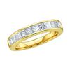 Image 1 : 14kt Yellow Gold Princess Channel-set Diamond Single Row Wedding Band 1/2 Cttw