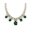 Image 1 : 38.42 ctw Emerald & VS Diamond Necklace 18K Yellow Gold