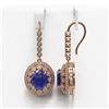Image 2 : 17.22 ctw Sapphire & Diamond Victorian Earrings 14K Rose Gold