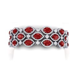 47.84 ctw Ruby & VS Diamond Bracelet 18K White Gold