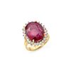Image 1 : 12.0 ctw Ruby & Diamond Ring 14K Yellow Gold