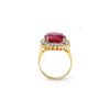 Image 2 : 12.0 ctw Ruby & Diamond Ring 14K Yellow Gold