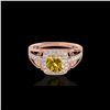 Image 1 : 1.3 ctw Certified SI/I Fancy Intense Yellow Diamond Ring 10K Rose Gold
