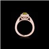 Image 2 : 1.3 ctw Certified SI/I Fancy Intense Yellow Diamond Ring 10K Rose Gold