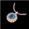 Image 2 : 1.15 ctw Fancy Intense Blue Diamond Art Deco Necklace 18K Rose Gold