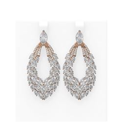 15.23 ctw Diamond Earrings 18K Rose Gold