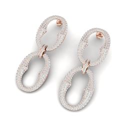 7 ctw Certified VS/SI Diamond Earrings 18K Rose Gold