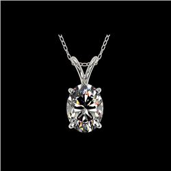 1.25 ctw Certified VS/SI Quality Oval Diamond Necklace 10K White Gold