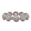 Image 2 : 40.92 ctw Morganite & Diamond Victorian Bracelet 14K White Gold
