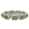 Image 2 : 58.5 ctw Tourmaline & Diamond Victorian Bracelet 14K White Gold