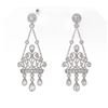 Image 2 : 3.33 ctw Diamond Designer Earrings 18K White Gold